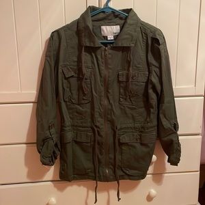 Bar III military green zip-up jacket